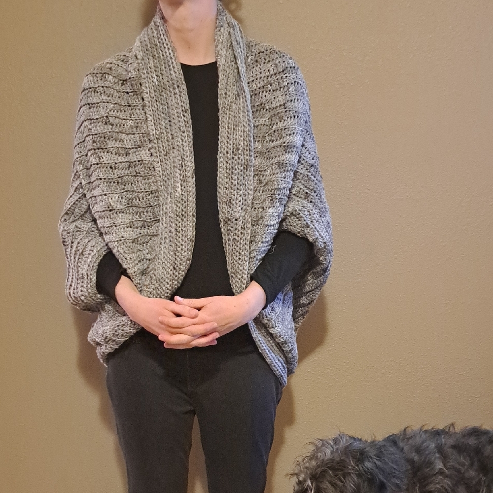 Cozy Open-Front Ribbed Knit Women’s Sweater - Gray